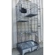 3 Levels 3 Doors 189cm High Cat Enclosure Cage with Wheels